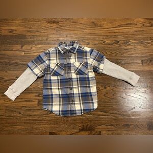 OshKosh B'gosh Blue and White Plaid Button Down Shirt